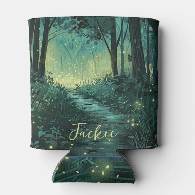 Personalized Fairy Forest Fantasy Art Can Cooler (Back)