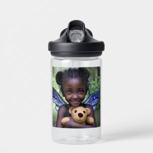 Personalized Fairy Girl and Teddy Bear Water Bottle