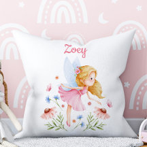Personalized Fairy Girl Nursery Pillow