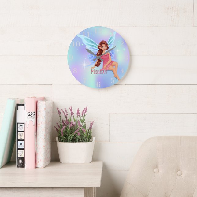 Personalized Fairy Large Clock (Reading Room)
