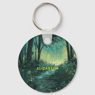 Personalized Fairy Light Forest Keychain