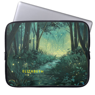 Personalized Fairy Light Forest Laptop Sleeve