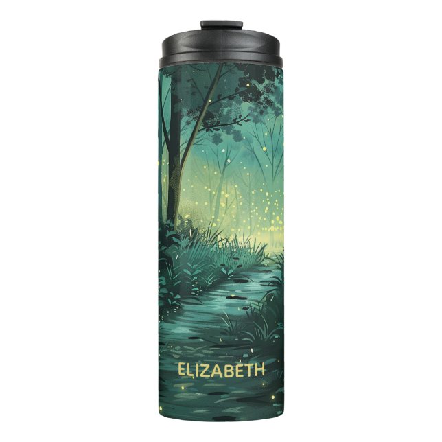 Personalized Fairy Light Forest Thermal Tumbler (Front)
