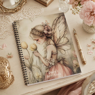 Personalized Fairy with Whimsical Butterfly Wings Notebook