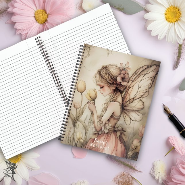 Personalized Fairy with Whimsical Butterfly Wings Notebook (Creator Uploaded)