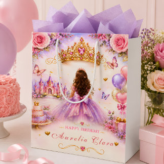 Personalized Fairytale Princess Birthday Medium Gift Bag