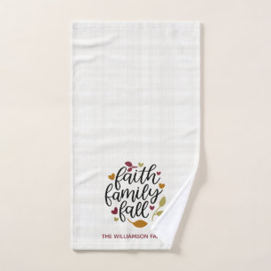Personalized Faith Family Fall Decor Hand Towel