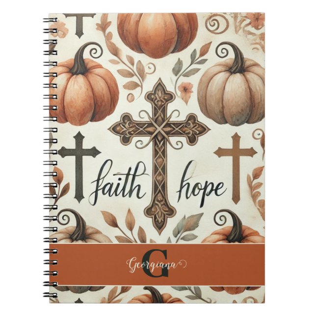 Personalized Faith & Hope Christian Halloween Notebook (Front)