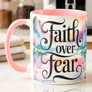 Personalized Faith Over Fear Christian Women Mug