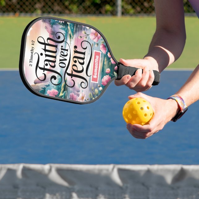  Personalized Faith Over Fear Christian Women Pickleball Paddle (Insitu)