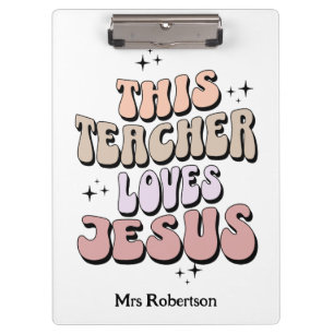 Personalized faith retro teacher appreciation  clipboard