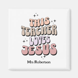 Personalized faith retro teacher appreciation  magnet