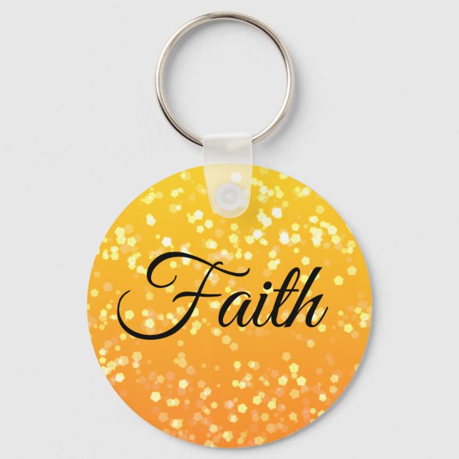 Personalized Faith Sparkle Keychain Name on Back (Front)