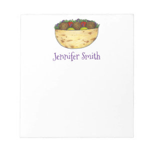 Personalized Falafel Pita Sandwich Foodie Notepad