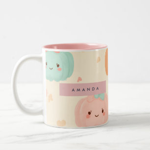 Personalized Fall Autumn Pastel Cute Pumpkin Two-Tone Coffee Mug