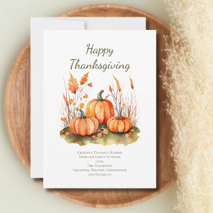 Personalized Fall Autumn Thanksgiving Day Card