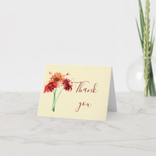 Personalized Fall Blossom Thank You Card