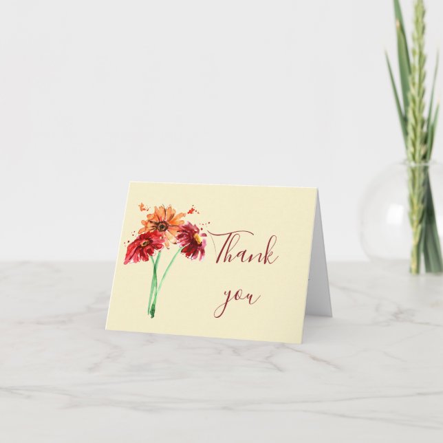 Personalized Fall Blossom Thank You Card (Front)