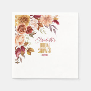  Personalized Fall Boho Floral Bridal Shower Napkin