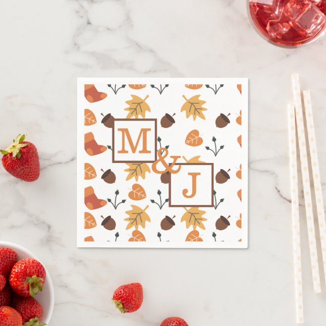 Personalized Fall Couple Napkin (Insitu)
