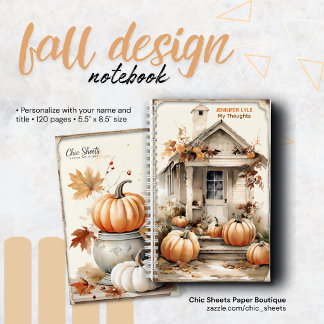 Personalized Fall Design Spiral Notebook