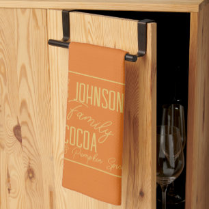 Personalized Fall Family Pumpkin Spice Kitchen Towel