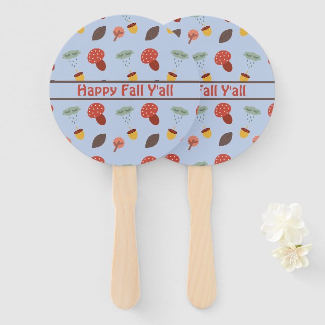 Personalized Fall  Hand Fan (Front and Back)