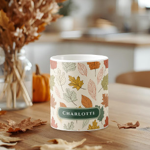 Personalized Fall Leaf Name Gift Coffee Mug