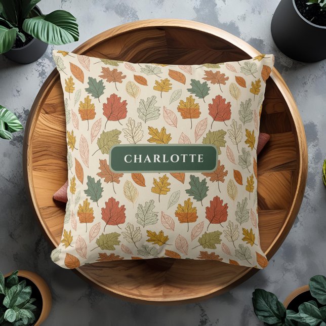 Personalized Fall Leaf Name Pillow (Creator Uploaded)