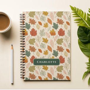 Personalized Fall Leaves – Cozy Autumn Custom Name Notebook