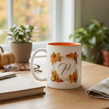 Personalized Fall Leaves Monogram