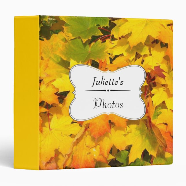 Personalized Fall Maple Leaves with Autumn Colours Binder (Front/Spine)