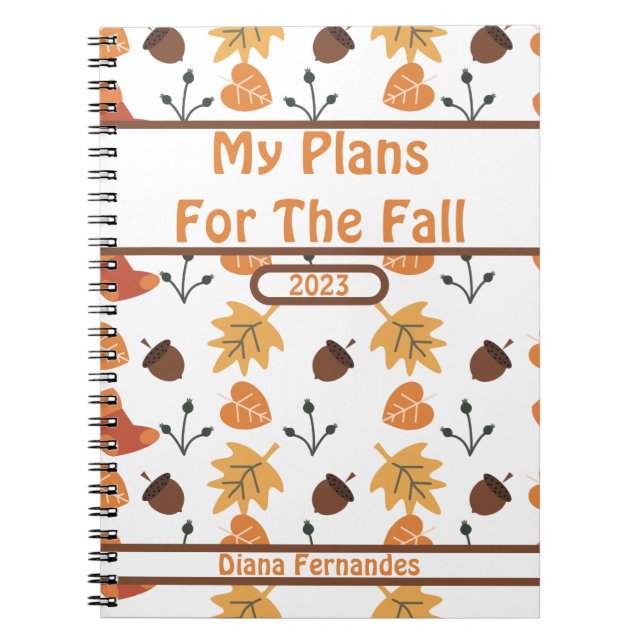 Personalized Fall  Notebook (Front)