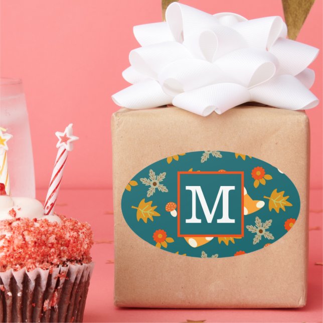 Personalized Fall Oval Sticker (Party)