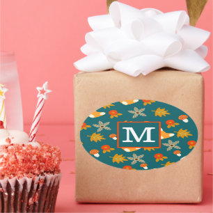 Personalized Fall Oval Sticker