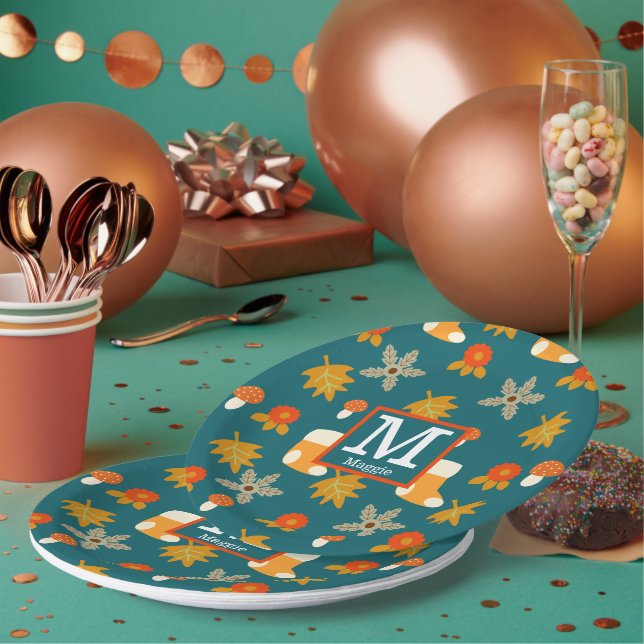 Personalized Fall Paper Plates (Multi)