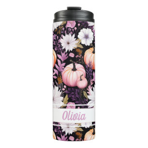 Personalized Fall Pattern Thermal Tumbler