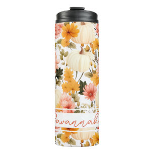 Personalized Fall Pattern Thermal Tumbler