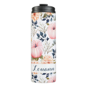 Personalized Fall Pattern Thermal Tumbler
