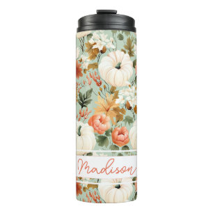 Personalized Fall Pattern Thermal Tumbler