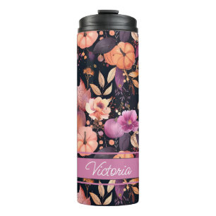 Personalized Fall Pattern Thermal Tumbler