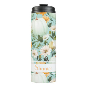 Personalized Fall Pattern Thermal Tumbler