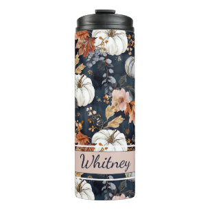 Personalized Fall Pattern Thermal Tumbler