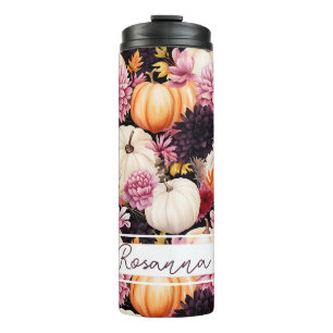 Personalized Fall Pattern Thermal Tumbler