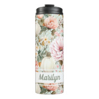 Personalized Fall Pattern Thermal Tumbler