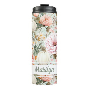 Personalized Fall Pattern Thermal Tumbler