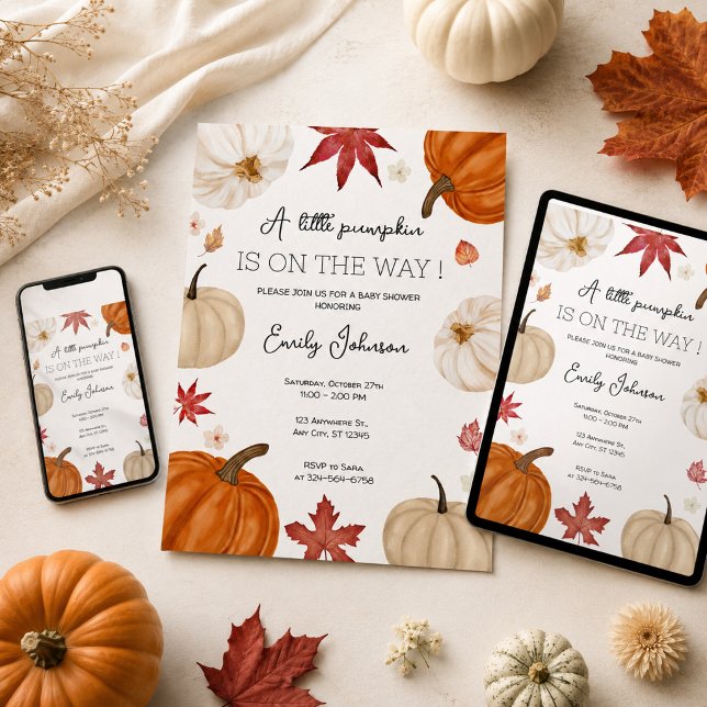 Personalized Fall Pumpkin Baby Shower Invitation (Creator Uploaded)