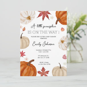 Personalized Fall Pumpkin Baby Shower Invitation