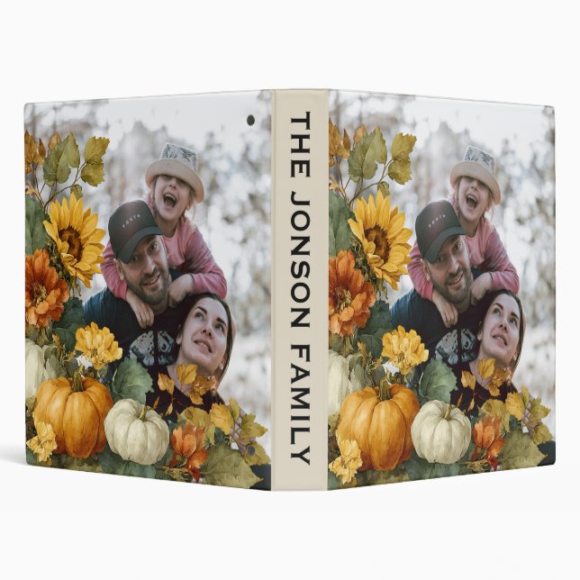 Personalized Fall Pumpkin Photo Design Binder (Background)