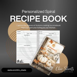 Personalized Fall Recipes Spiral Notebook